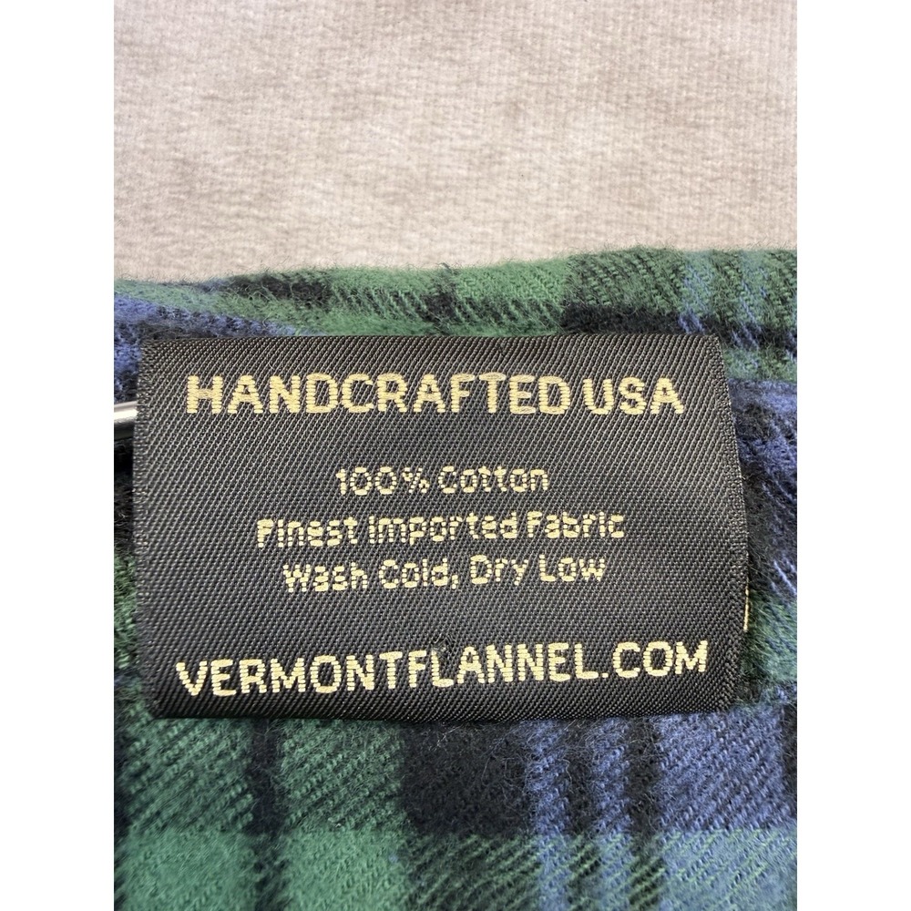 Vermont Flannel Co Mens XL Button Up Shirt Blue Green Plaid Cotton USA Heavy - Picture 5 of 11